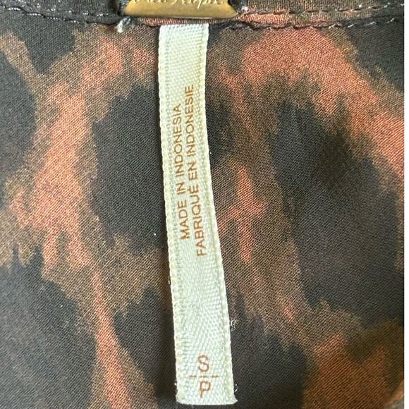 Free People Easy Rider Sheer Leopard Top, black/brown, small, flowy, bohemian - Picture 6 of 6